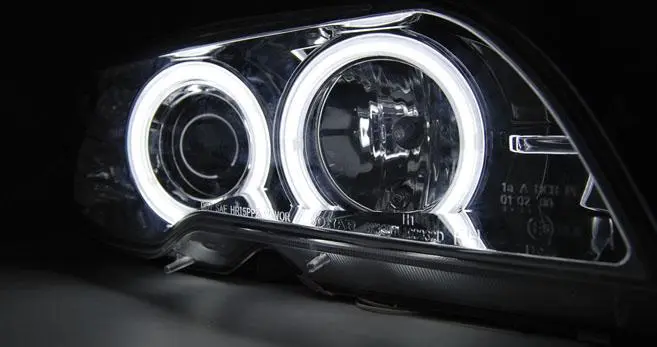 Frontlykter BMW 3 (E46) 2003-2006 ANGEL EYES CCFL CHROME – bilde 4