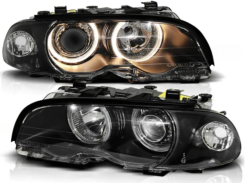 Frontlykter BMW 3 (E46) Coupe 1999-2001 ANGEL EYES BLACK