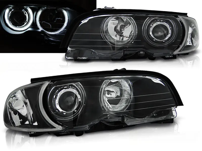 Frontlykter BMW 3 (E46) Coupe 1999 - 2003 | ANGEL EYES CCFL BLACK