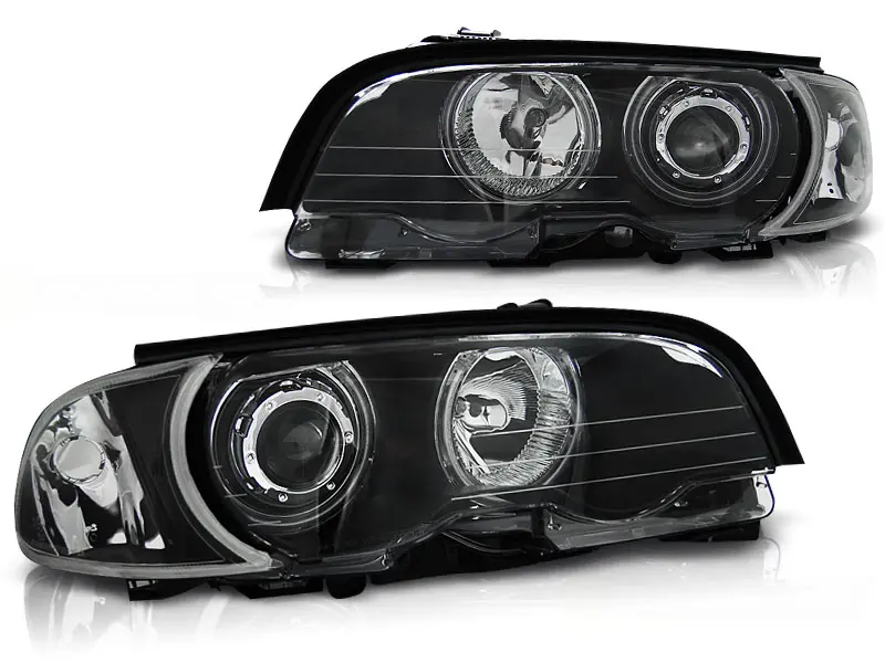 Frontlykter BMW 3 (E46) Coupe 1999 - 2003 | ANGEL EYES CCFL BLACK – bilde 2