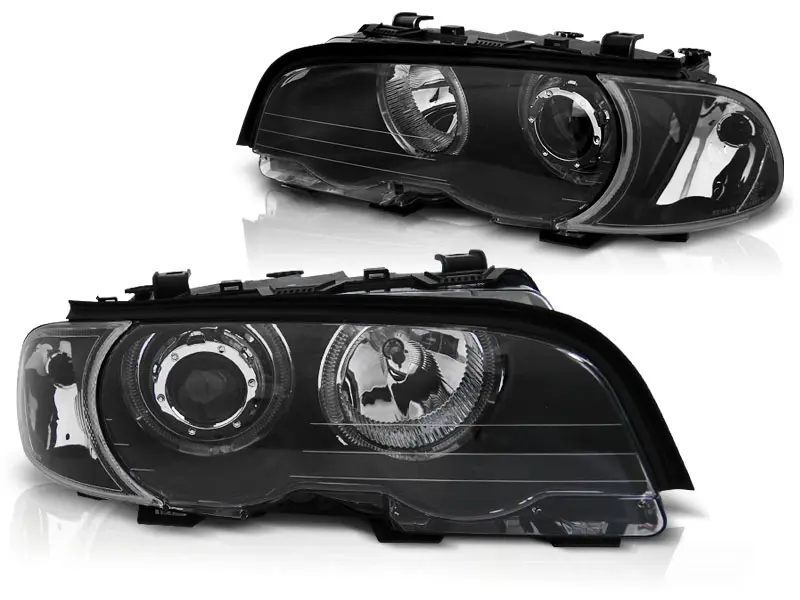 Frontlykter BMW 3 (E46) Coupe 1999 - 2003 │ Angel Eyes LED Black Image 2