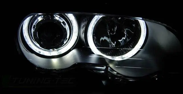 Frontlykter BMW 3 (E46) Coupe 1999 - 2003 │ Angel Eyes LED Black Image 3