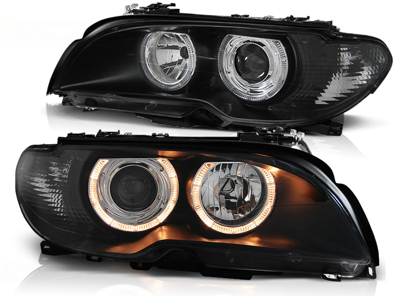 Frontlykter BMW 3 (E46) Coupe 2003 - 2006 | ANGEL EYES BLACK