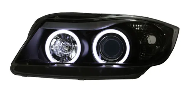 Frontlykter BMW 3 (E90/E91) 2004-2008 ANGEL EYES CCFL BLACK – bilde 2