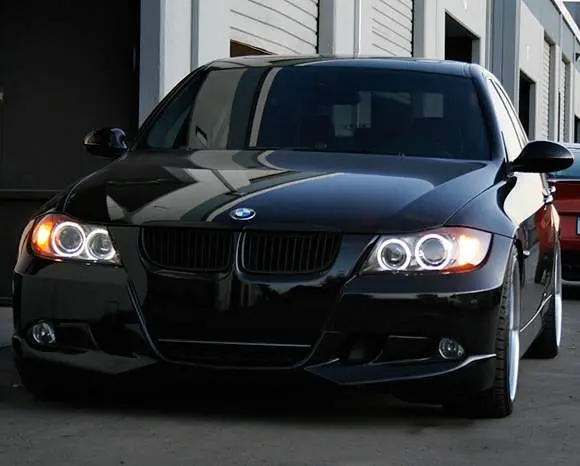 Frontlykter BMW 3 (E90/E91) 2004-2008 ANGEL EYES CCFL BLACK – bilde 7
