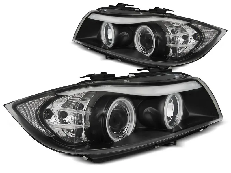 Frontlykter BMW 3 (E90/E91) 2004-2008 ANGEL EYES CCFL BLACK – bilde 8