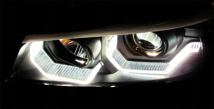 Frontlykter BMW 3 (E90/E91) 2004-2008 ANGEL EYES LED 3D BLACK SELGES UTEN GARANTI – bilde 5