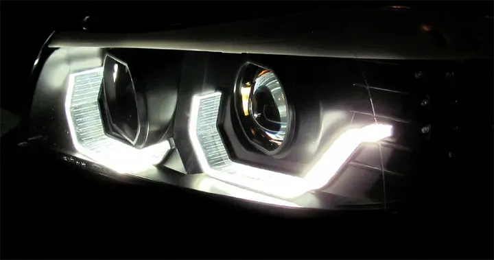 Frontlykter BMW 3 (E90/E91) 2004-2008 ANGEL EYES LED 3D BLACK SELGES UTEN GARANTI – bilde 6