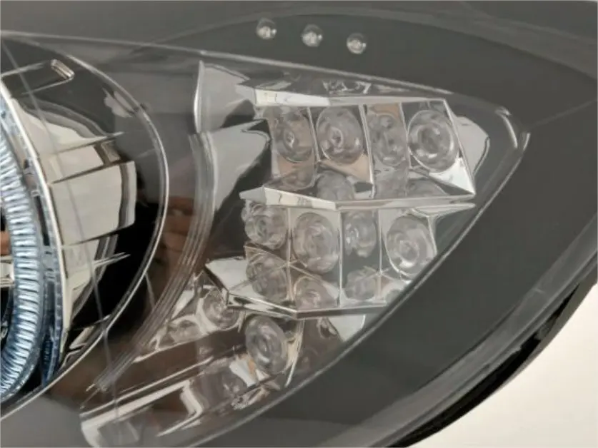 Frontlykter BMW 3 (E90/E91) 2005-2008 ANGEL EYES BLACK LED INDICATOR – bilde 3