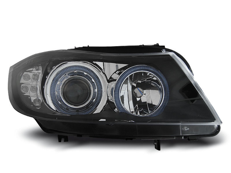 Frontlykter BMW 3 (E90/E91) 2005-2008 ANGEL EYES BLACK LED INDICATOR – bilde 6