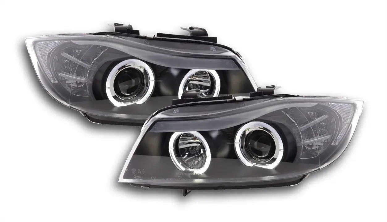 Frontlykter BMW 3 (E90/E91) 2005-2008 | Angel Eyes Black – bilde 2