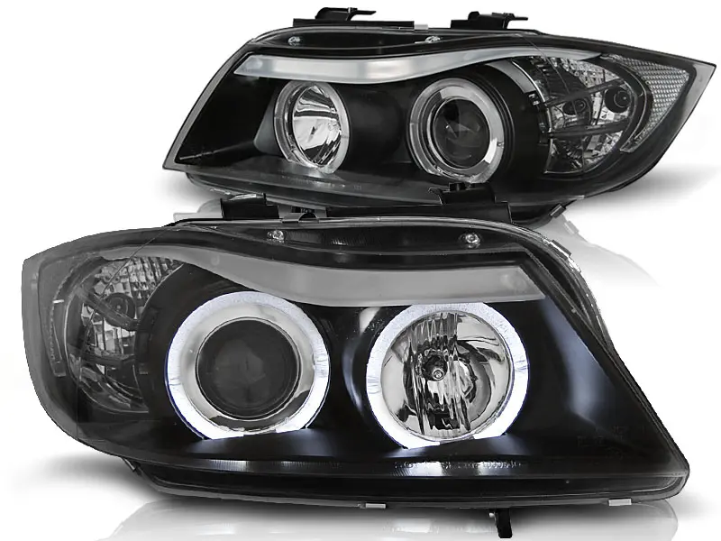 Frontlykter BMW 3 (E90/E91) 2005-2008 | Angel Eyes Black – bilde 4