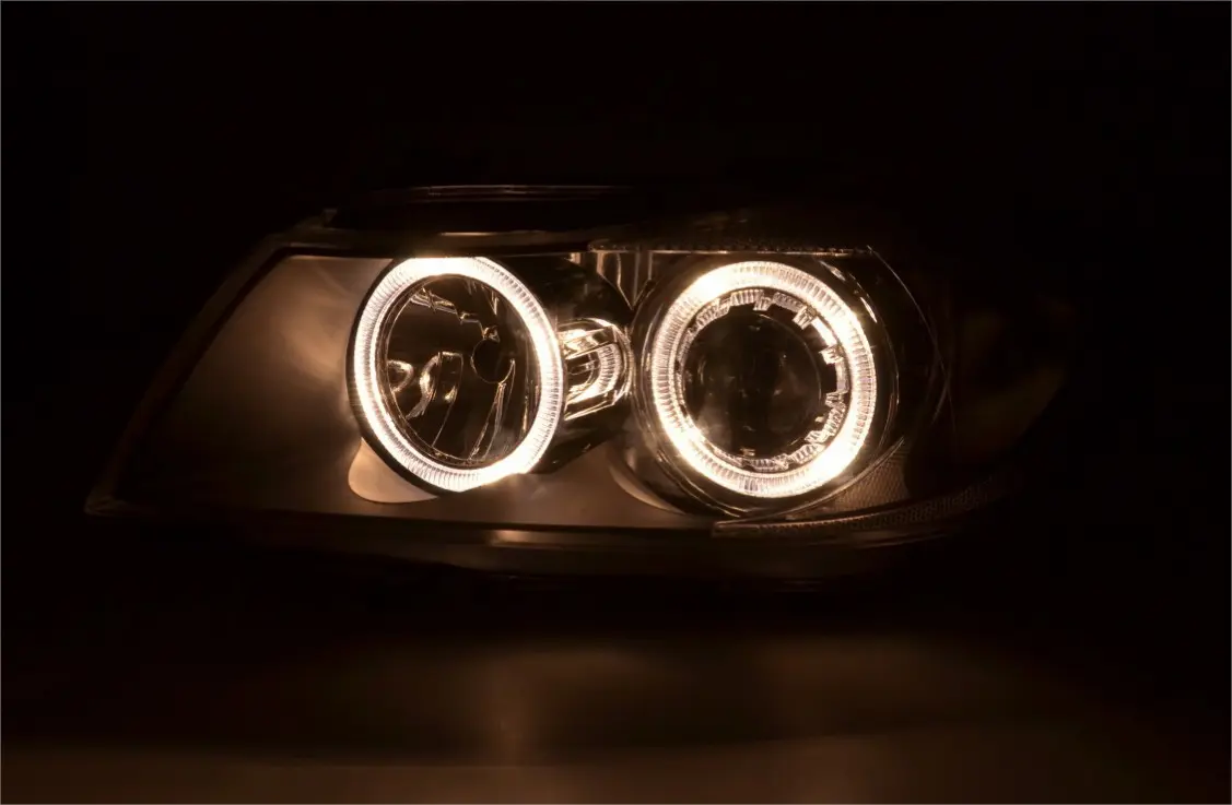 Frontlykter BMW 3 (E90/E91) 2005-2008 ANGEL EYES BLACK – bilde 2
