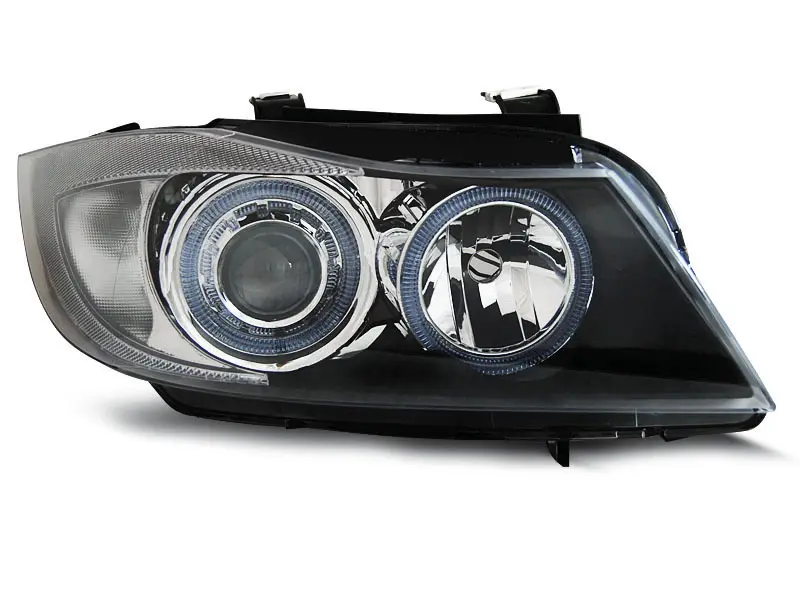 Frontlykter BMW 3 (E90/E91) 2005-2008 ANGEL EYES BLACK – bilde 5