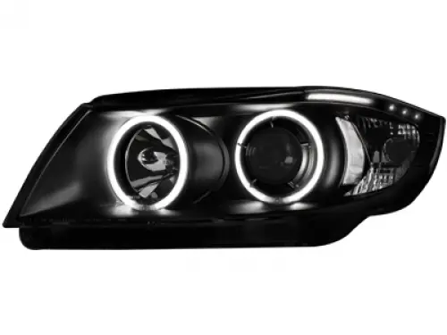 Frontlykter BMW 3 (E90/E91) 2005-2008 ANGEL EYES CCFL BLACK – bilde 3