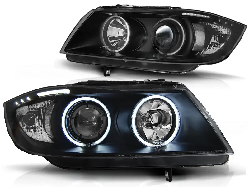 Frontlykter BMW 3 (E90/E91) 2005-2008 ANGEL EYES CCFL BLACK – bilde 4