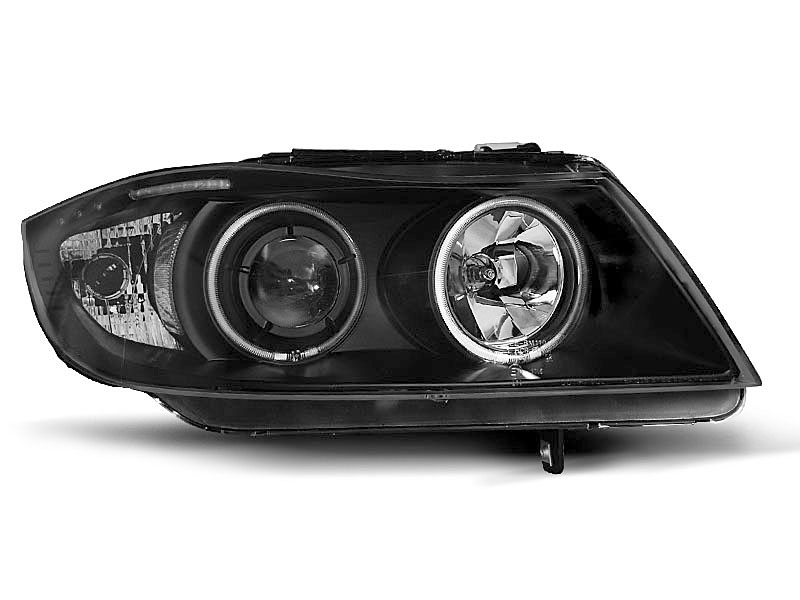 Frontlykter BMW 3 (E90/E91) 2005-2008 ANGEL EYES CCFL BLACK – bilde 6