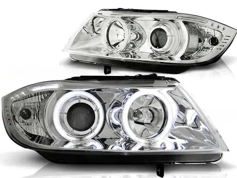 Frontlykter BMW 3 (E90/E91) 2005 - 2008 | ANGEL EYES CCFL CHROME – bilde 3