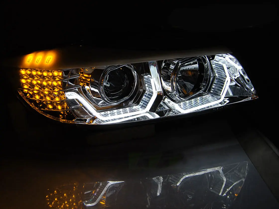 Frontlykter BMW 3 (E90/E91) 2005 - 2008 | ANGEL EYES LED 3D CHROME – bilde 4