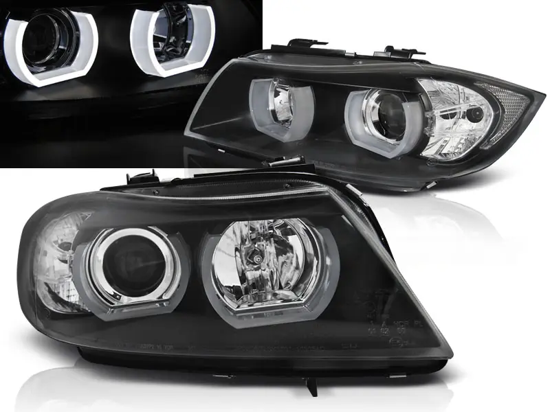 Frontlykter BMW 3 (E90/E91) 2005-2008 U-LED LIGHT 3D BLACK
