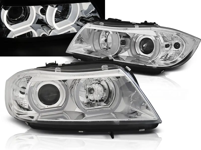 Frontlykter BMW 3 (E90/E91) 2005 - 2008 | U-LED LIGHT 3D CHROME Image 1