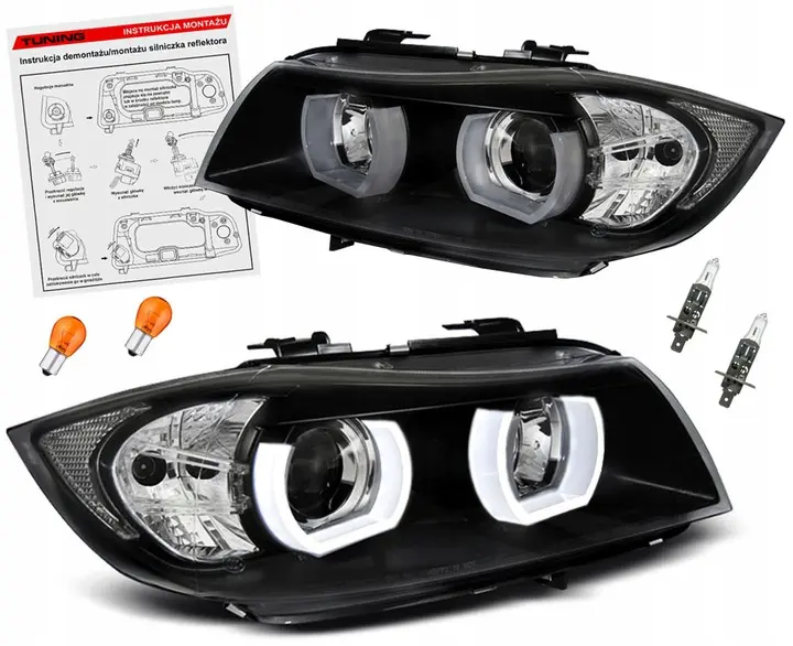 Frontlykter BMW 3 (E90/E91) 2005 - 2008 │ Xenon U-LED Light 3D Black