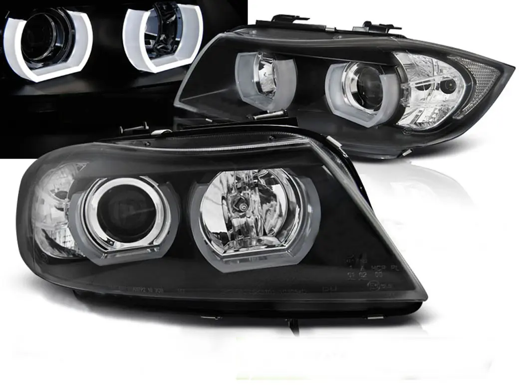 Frontlykter BMW 3 (E90/E91) 2005 - 2008 │ Xenon U-LED Light 3D Black – bilde 2