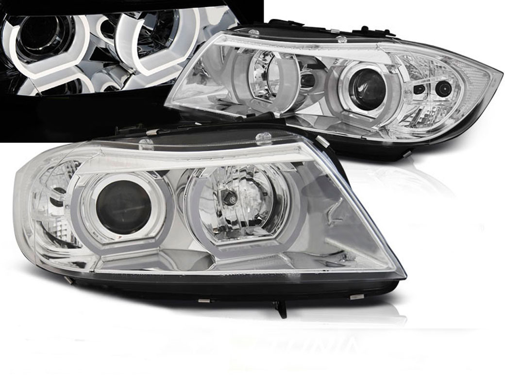 Frontlykter BMW 3 (E90/E91) 2005 - 2008 | XENON U-LED LIGHT 3D CHROME