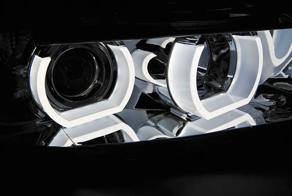 Frontlykter BMW 3 (E90/E91) 2005 - 2008 | XENON U-LED LIGHT 3D CHROME – bilde 2