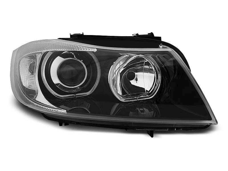Frontlykter BMW 3 (E90/E91) 2005-2011 ANGEL EYES LED BLACK – bilde 5