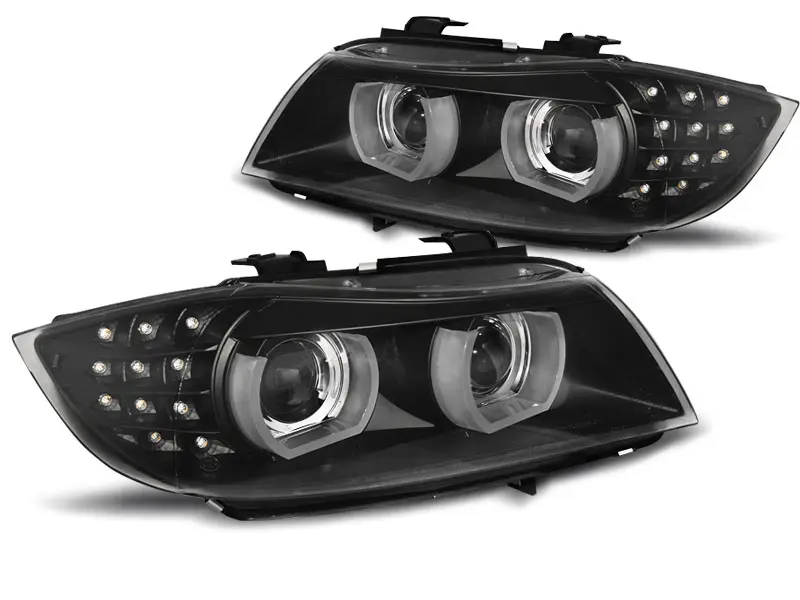 Frontlykter BMW 3 (E90/E91) 2008 - 2012 | XENON ANGEL EYES LED DRL BLACK – bilde 11