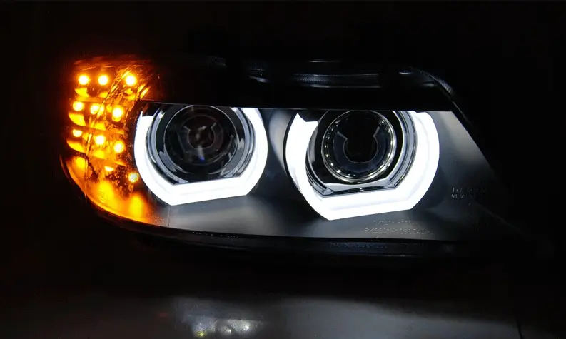 Frontlykter BMW 3 (E90/E91) 2008 - 2012 | XENON ANGEL EYES LED DRL BLACK – bilde 2