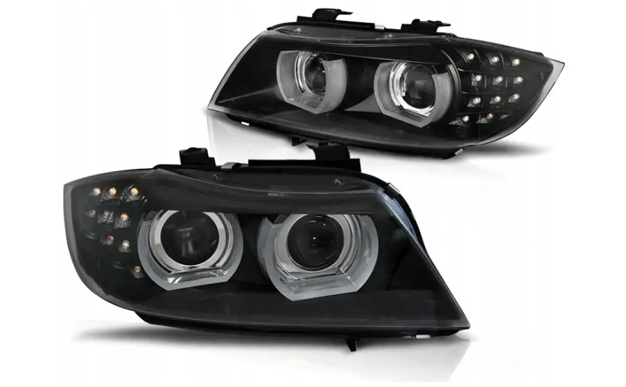 Frontlykter BMW 3 (E90/E91) 2008 - 2012 | XENON ANGEL EYES LED DRL BLACK – bilde 6