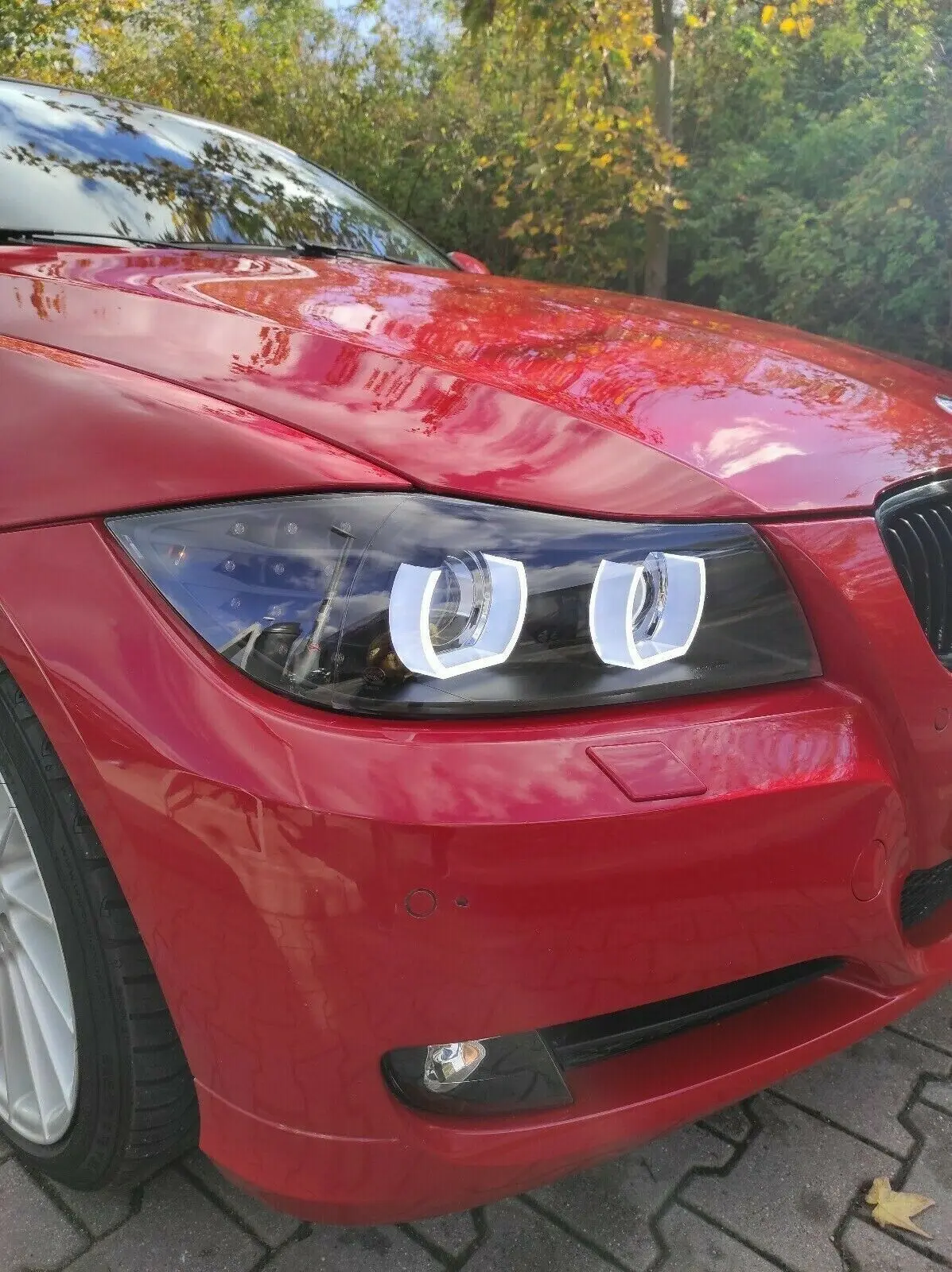 Frontlykter BMW 3 (E90/E91) 2008 - 2012 | XENON ANGEL EYES LED DRL BLACK – bilde 8