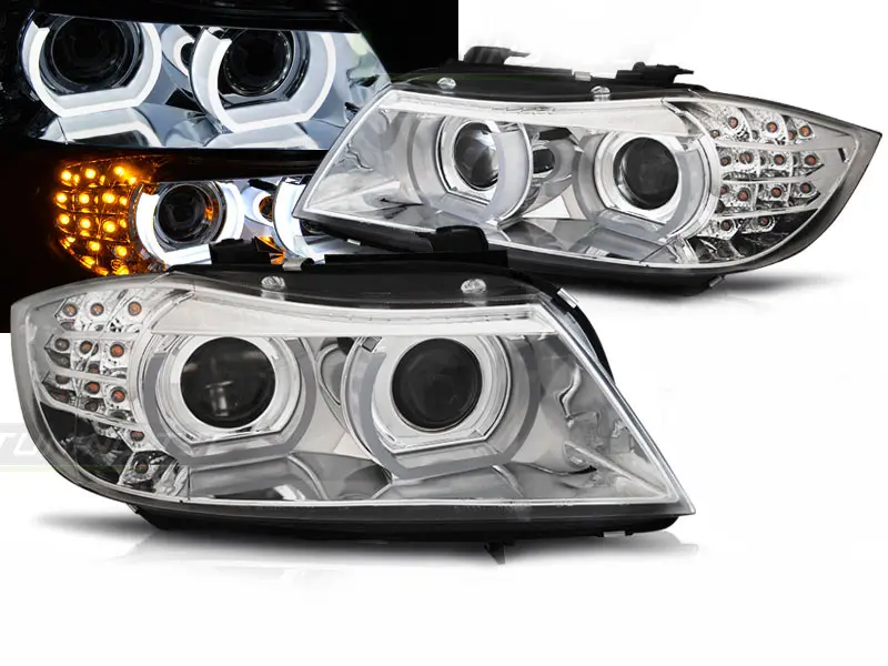 Frontlykter BMW 3 (E90/E91) 2009-2011 XENON LED DRL CHROME AFS