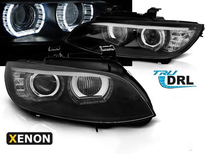Frontlykter BMW 3 (E92/E93) 2006 - 2010 | XENON ANGEL EYES LED BLACK AFS