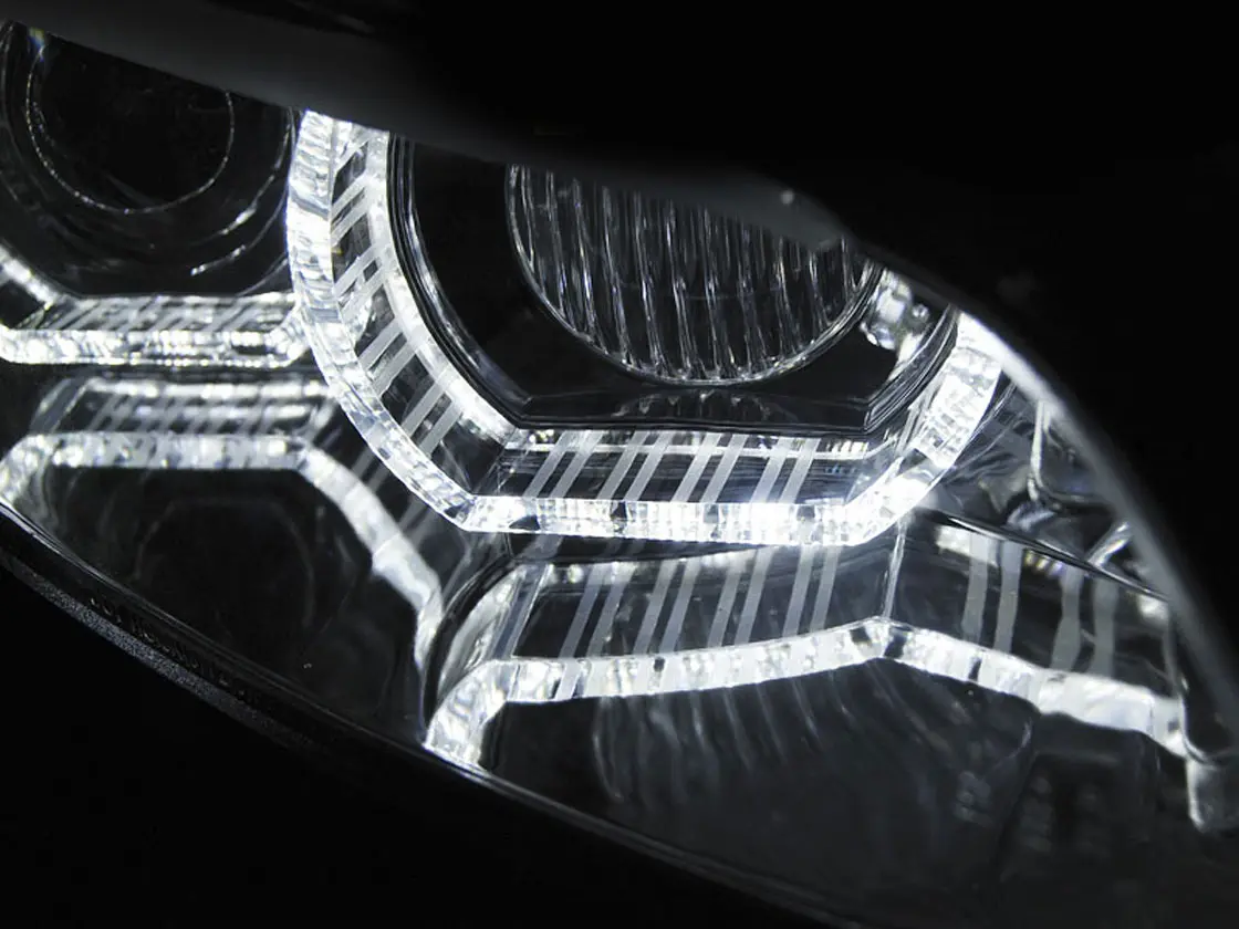 Frontlykter BMW 3 (E92/E93) 2006-2010 XENON ANGEL EYES LED CHROME AFS – bilde 3