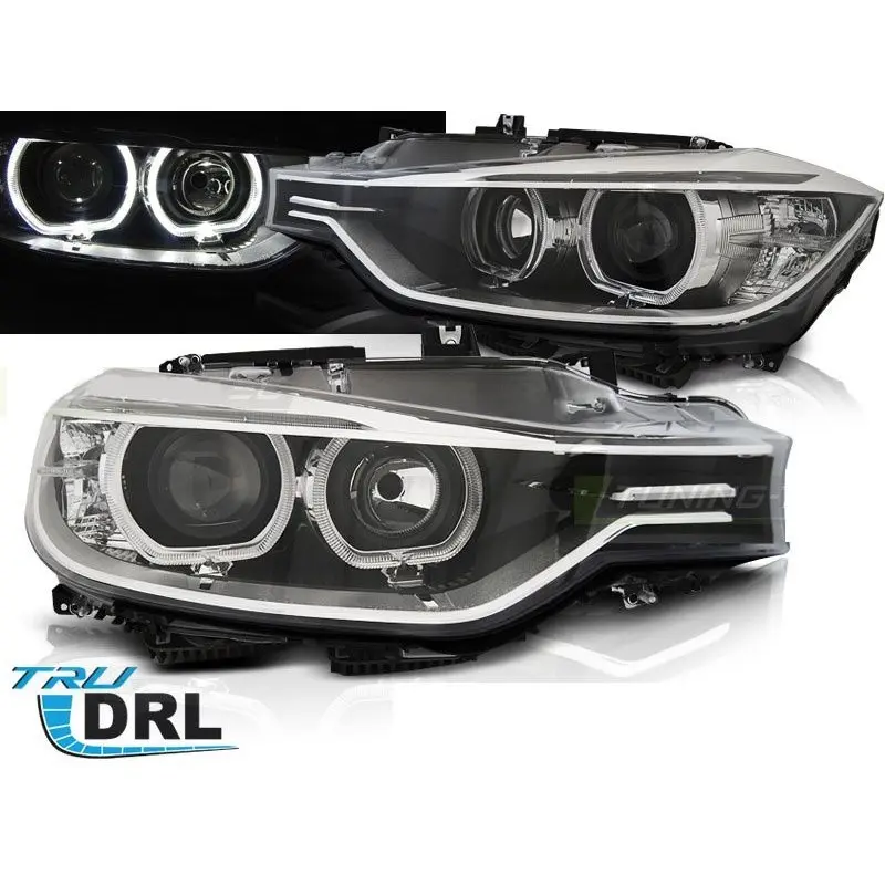 Frontlykter BMW 3 (F30/F31) 2011 - 2015 | ANGEL EYES LED BLACK
