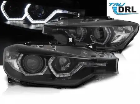 Frontlykter BMW 3 (F30/F31) 2011 - 2015  | Angel Eyes LED DRL Black – bilde 2