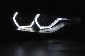 Frontlykter BMW 3 (F30/F31) 2011 - 2015  | Angel Eyes LED DRL Black – bilde 3