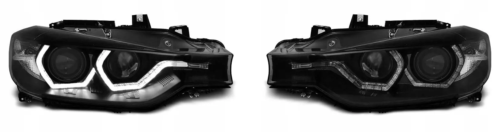 Frontlykter BMW 3 (F30/F31) 2011 - 2015  | Angel Eyes LED DRL Black – bilde 7