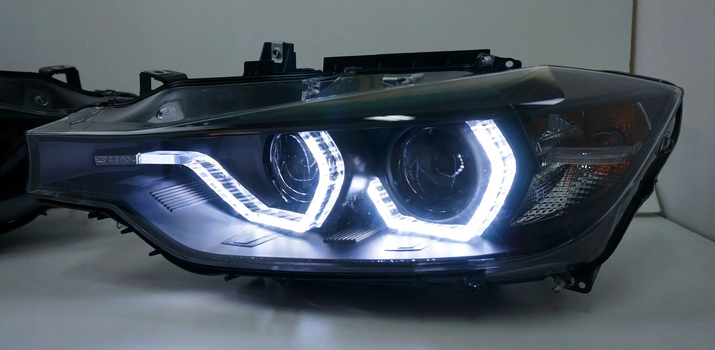 Frontlykter BMW 3 (F30/F31) 2011 - 2015  | Angel Eyes LED DRL Black – bilde 9