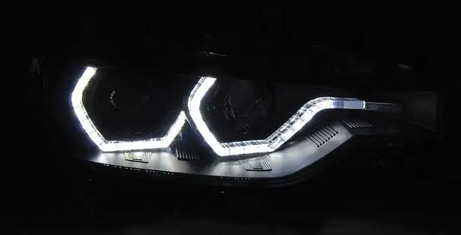 Frontlykter BMW 3 (F30/F31) 2011 - 2015 | XENON ANGEL EYES LED DRL BLACK AFS – bilde 4