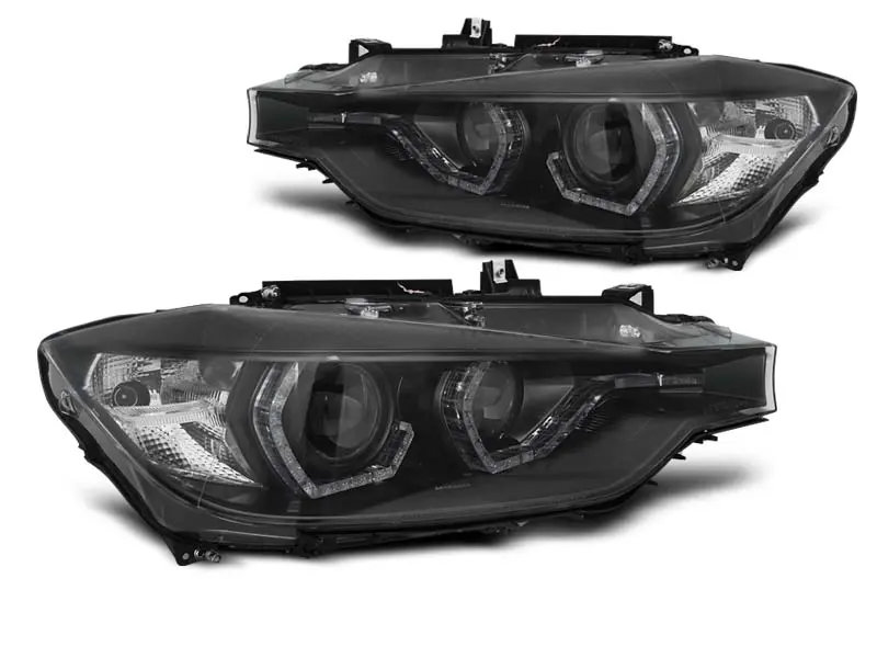 Frontlykter BMW 3 (F30/F31) 2011 - 2015 | XENON ANGEL EYES LED DRL BLACK Image 3