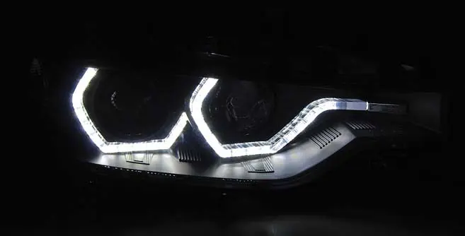 Frontlykter BMW 3 (F30/F31) 2011 - 2015 | XENON ANGEL EYES LED DRL BLACK Image 5