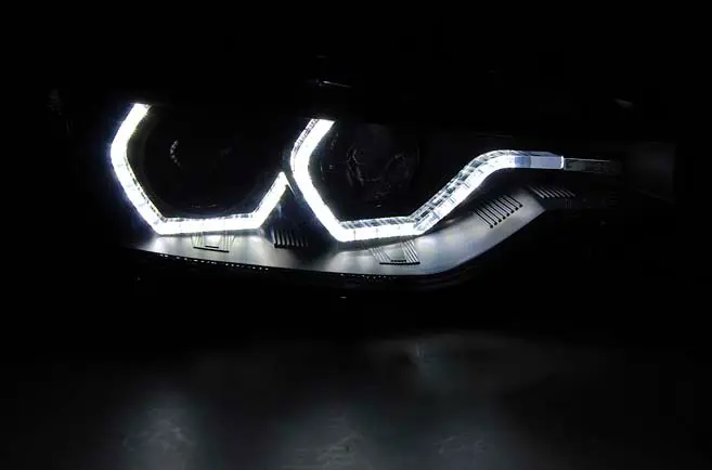 Frontlykter BMW 3 (F30/F31) Facelift 2015 - 2018 | ANGEL EYES LED DRL BLACK – bilde 3