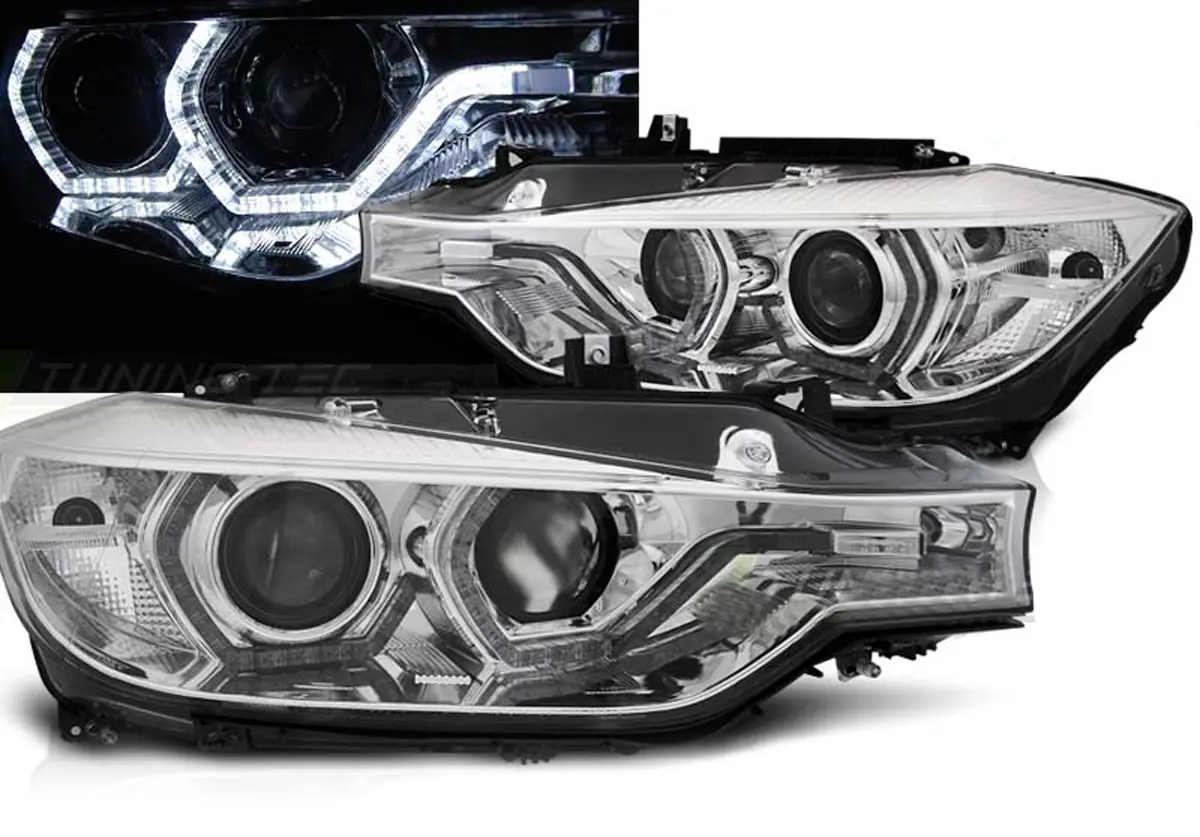Frontlykter BMW 3 (F30/F31) Facelift 2015 - 2018 | ANGEL EYES LED DRL CHROME