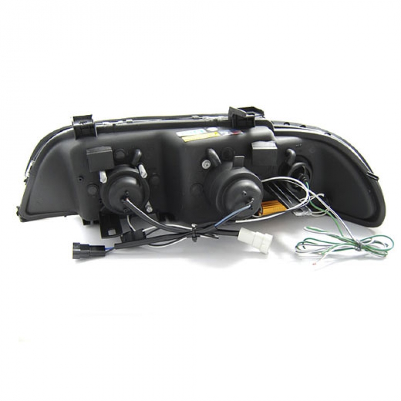 Frontlykter BMW 5 (E39) 1995-2003 ANGEL EYES 3D BLACK – bilde 6