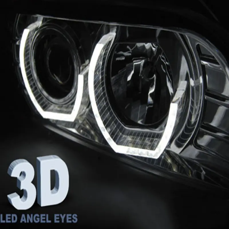 Frontlykter BMW 5 (E39) 1995-2003 ANGEL EYES 3D CHROME – bilde 4