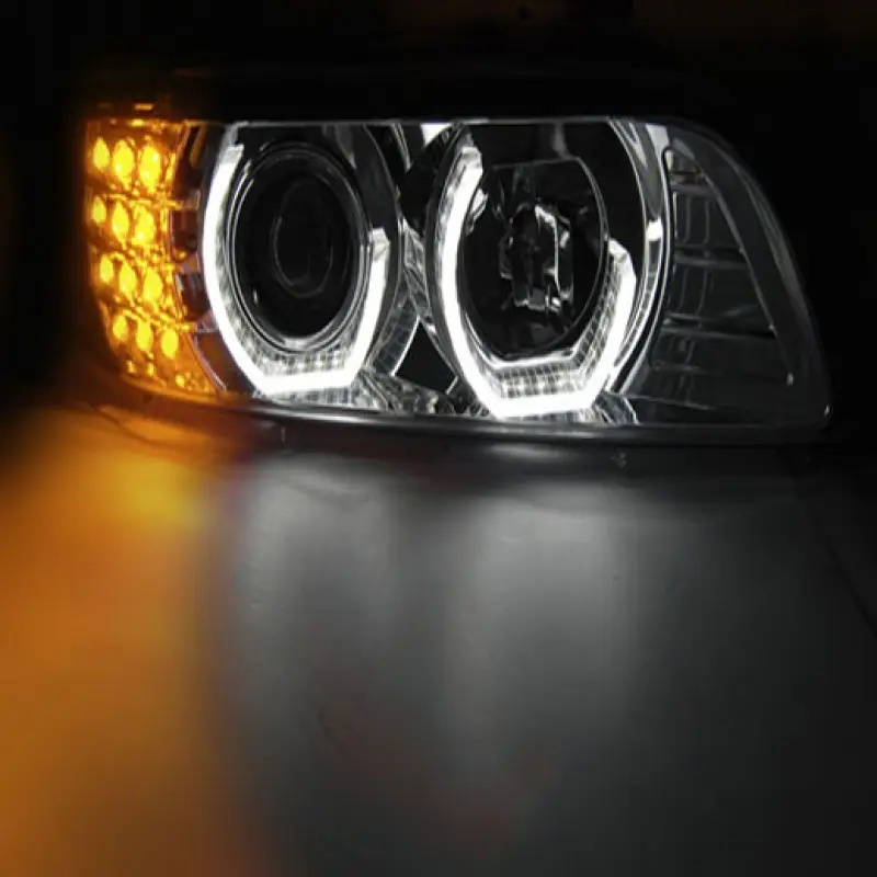 Frontlykter BMW 5 (E39) 1995-2003 ANGEL EYES 3D CHROME – bilde 6